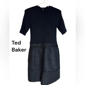 Ted Baker Navy Textured Dress